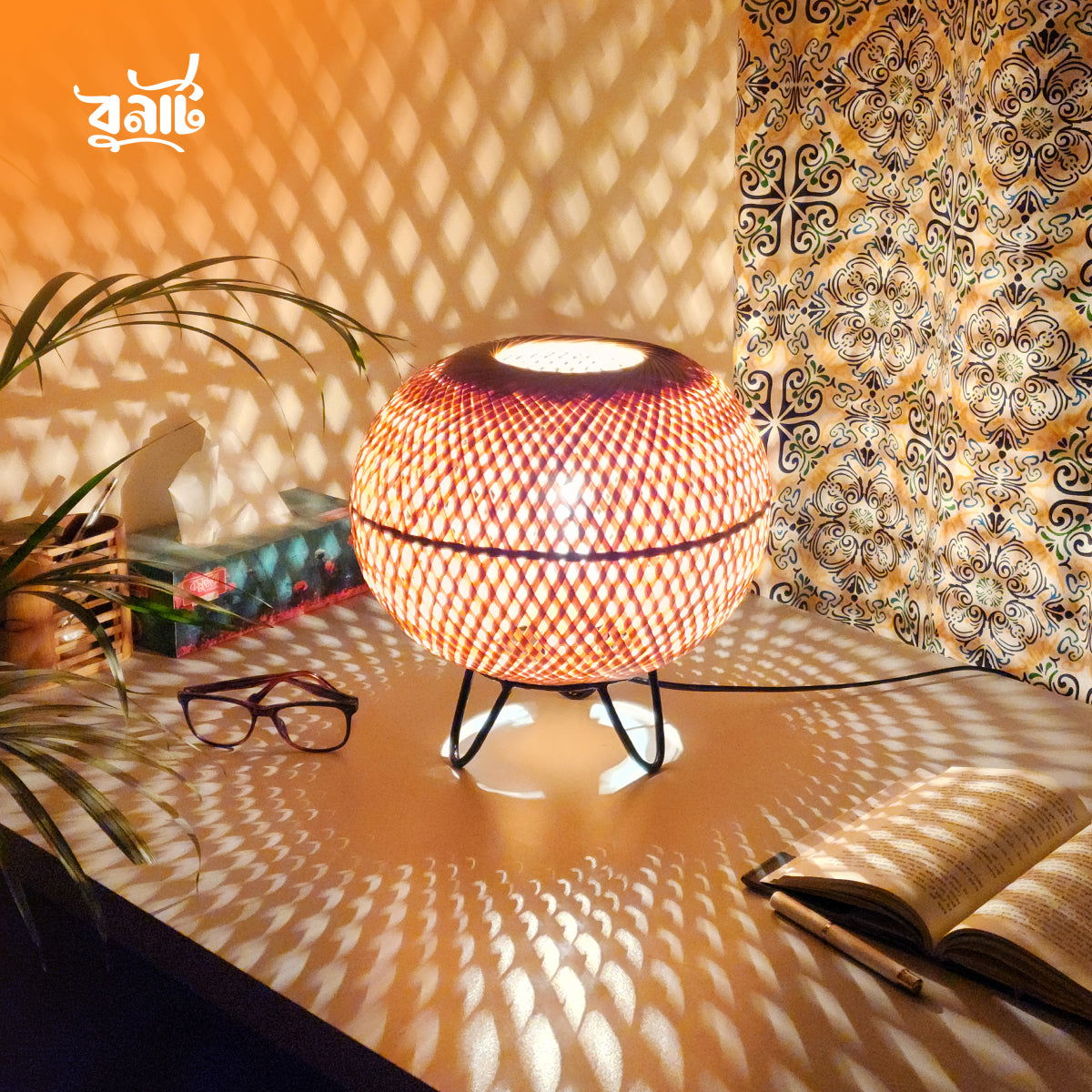 Single Layer Table Lamp Shade with Metal Stand - Bonart
