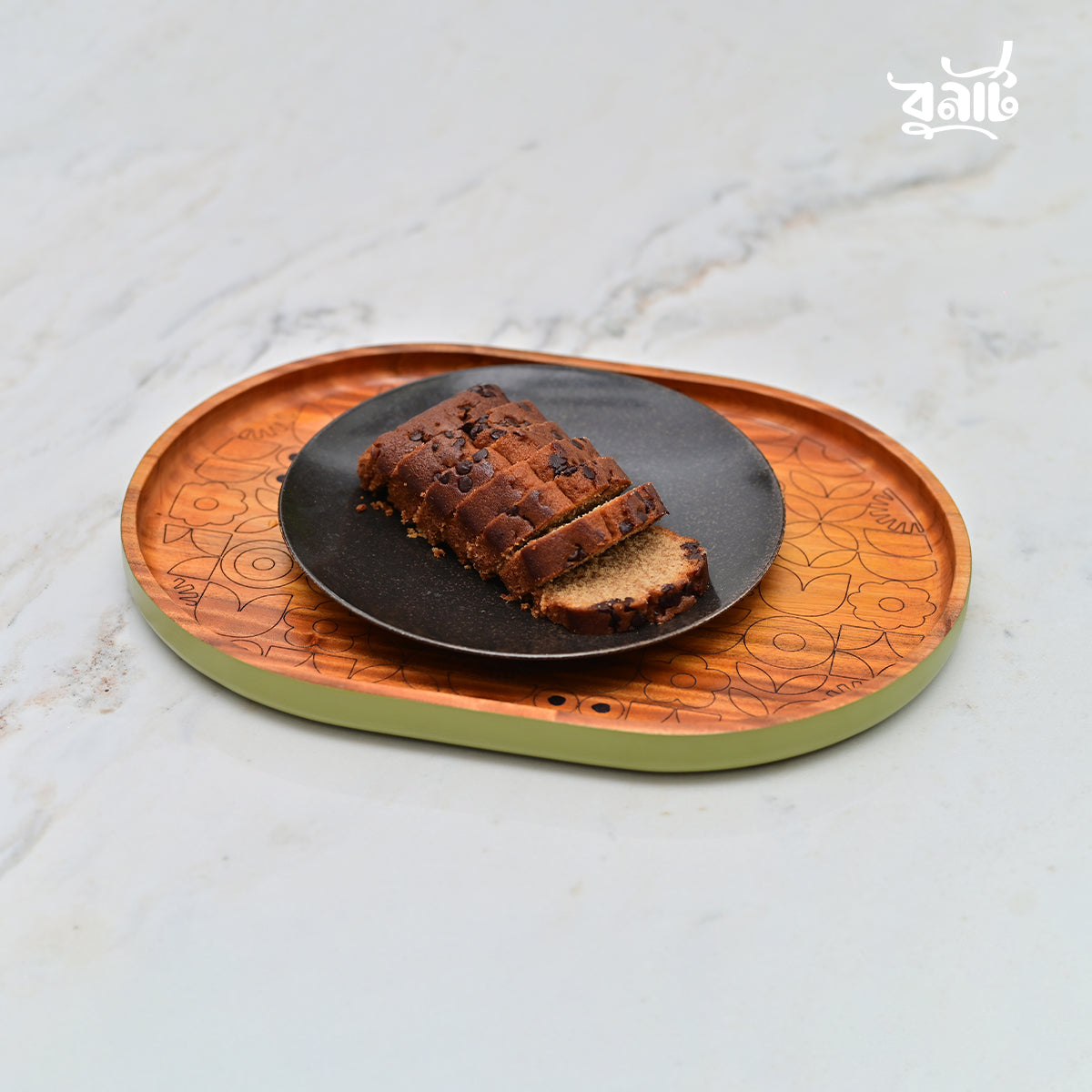 Elegant Wooden Tray with Laser Printed