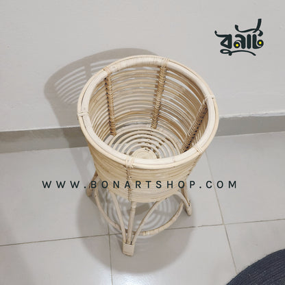 Cane Flower Pot Stand, Handcrafted By Natural
