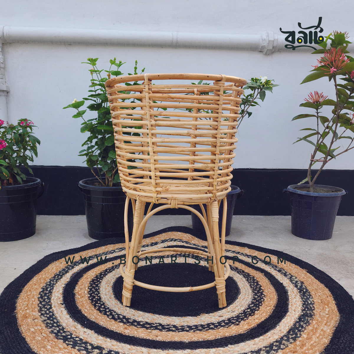 Cane Flower Pot Stand, Handcrafted By Natural