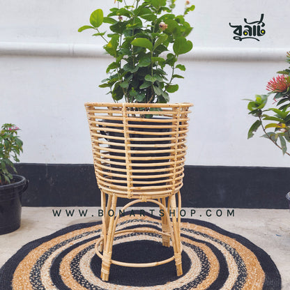 Cane Flower Pot Stand, Handcrafted By Natural