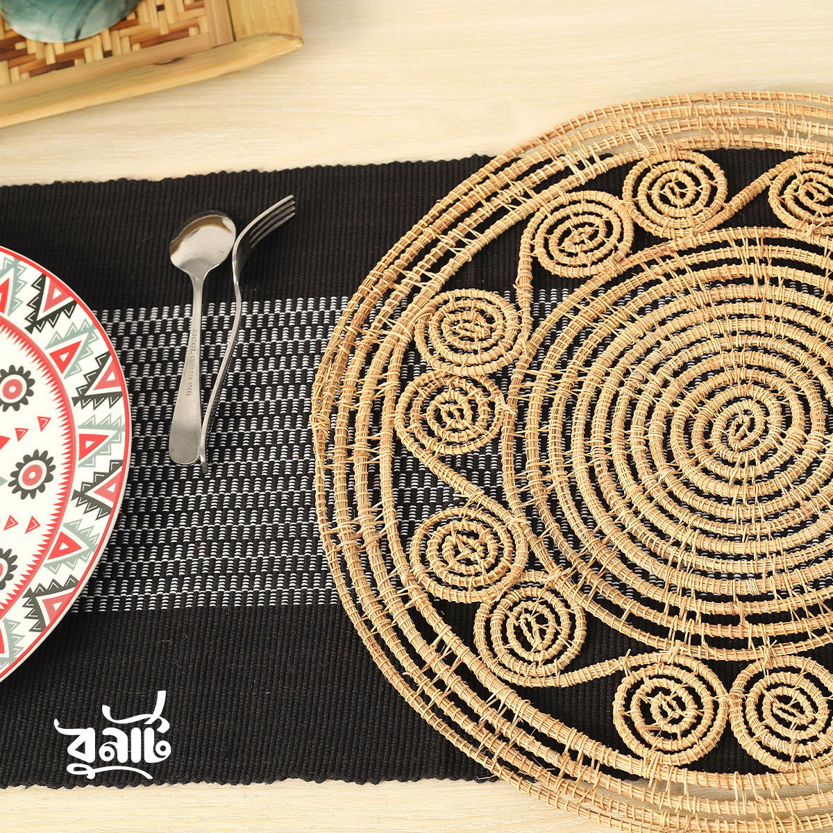 Date Leaves Fiber Table Mat (Set of Four) - Bonart