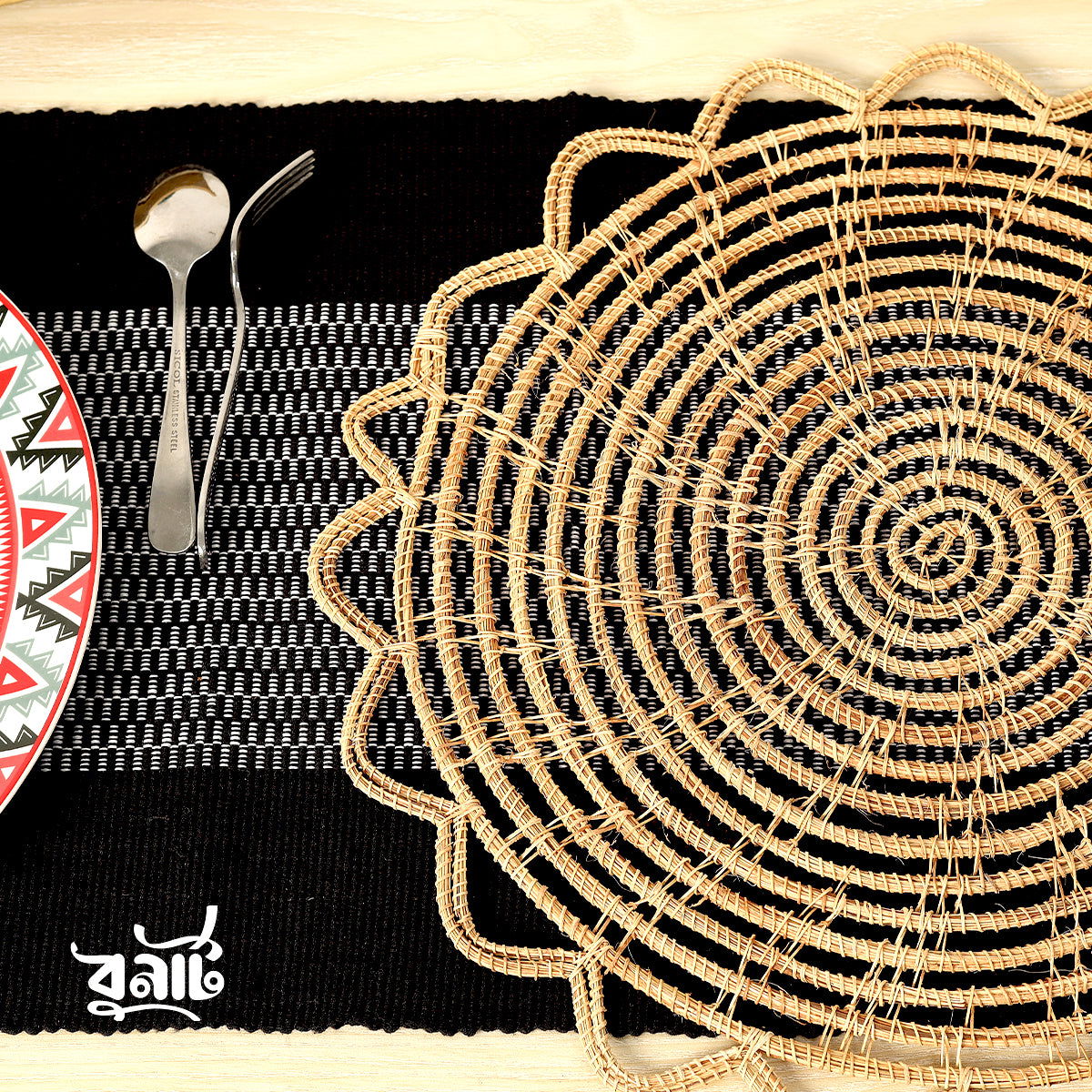 Date Leaves Fiber Table Mat (Set of Four) - Bonart