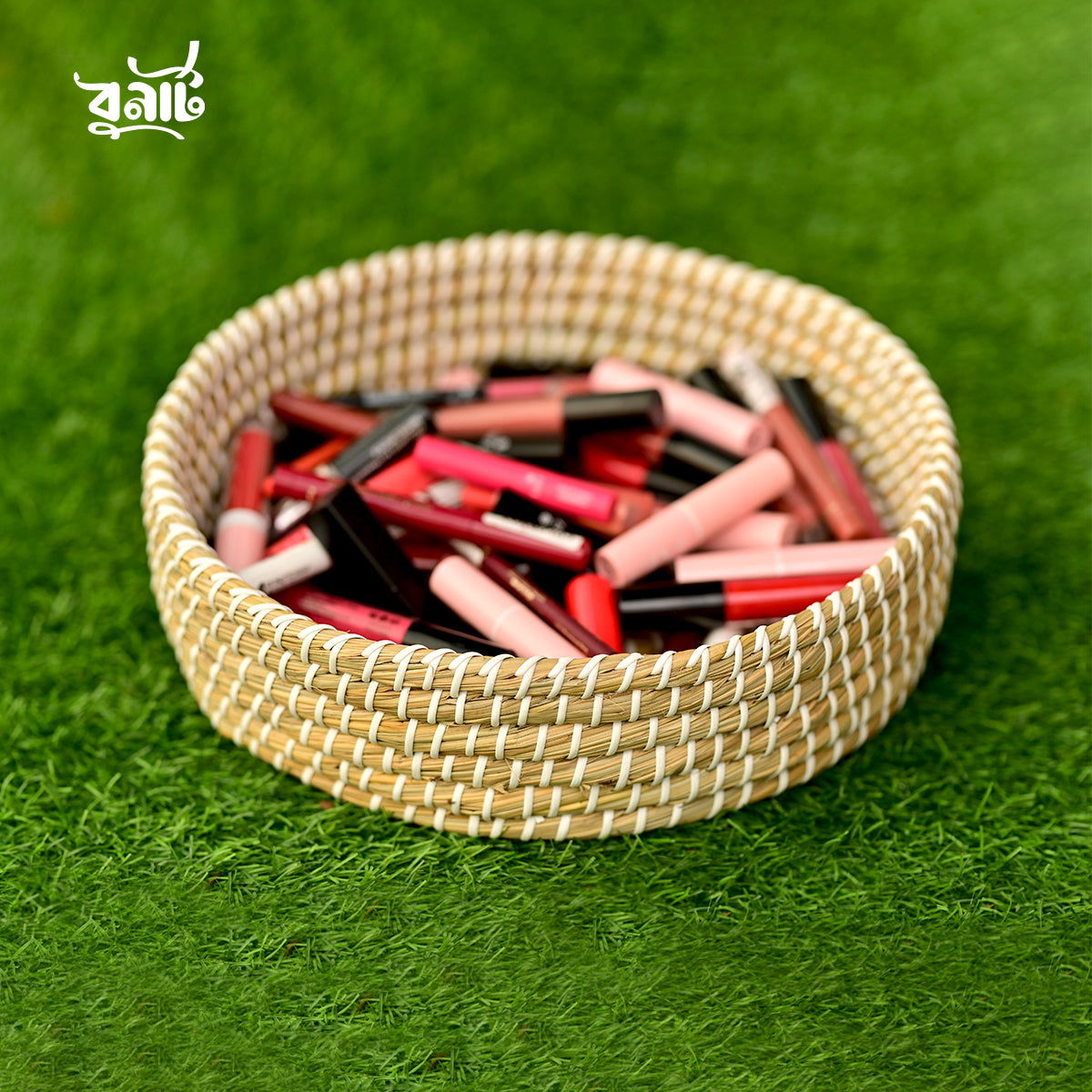 Kaisa Grass Round Cosmetics Tray (Set of Three) - Bonart
